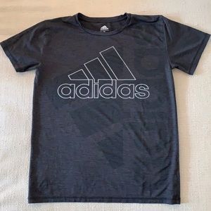 Adidas Big Boys Charcoal and Black Short Sleeve Aeroready T-shirt